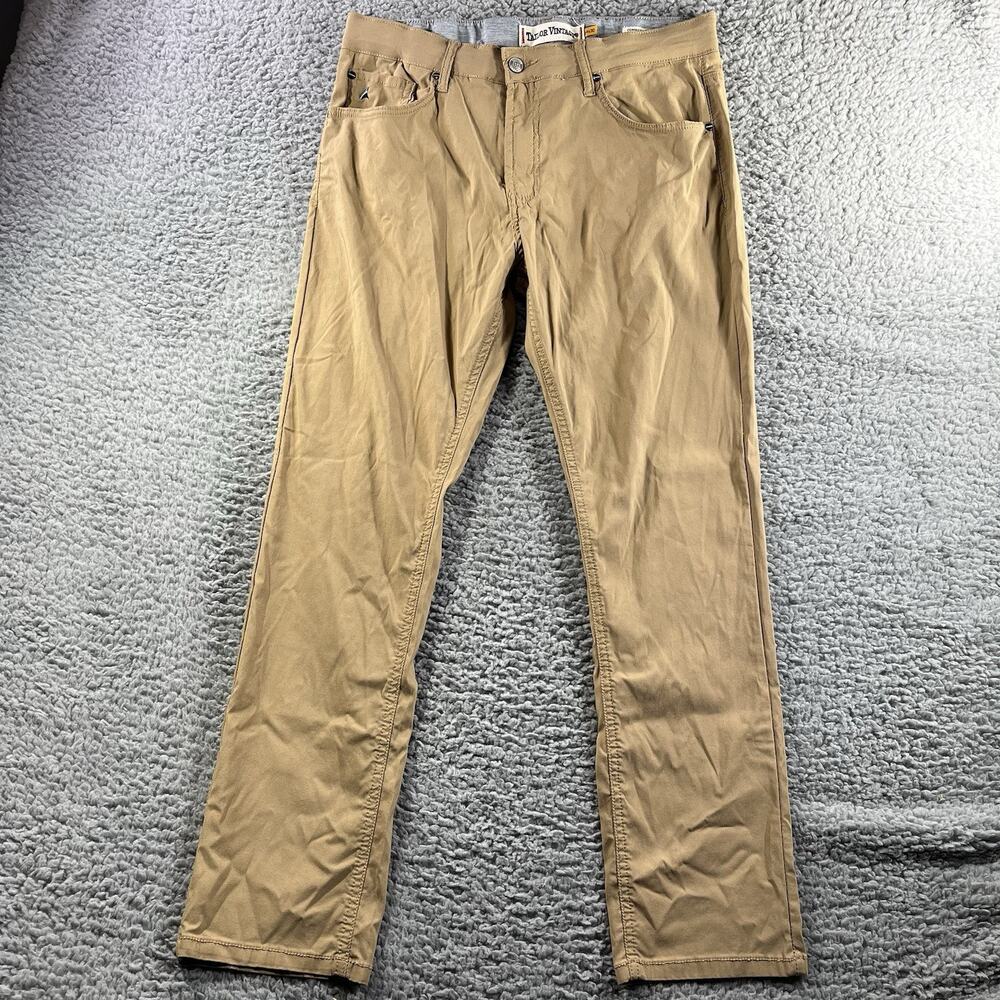 Tailor Vintage Canaan Slim Fit Pants Men's 34x30 Tan Comfort Stretch Waist Chino